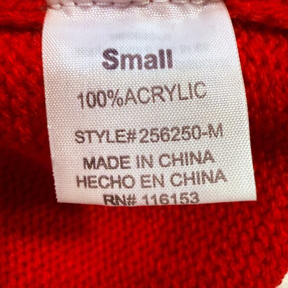 Festive Santa Claus Christmas Sweater Vest 3D Pom Pom Nose Red Knit Holiday Jr S - Picture 4 of 6